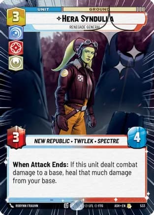 Hera Syndulla - Renegade General (Hyperspace Foil) — Ashes of the Empire