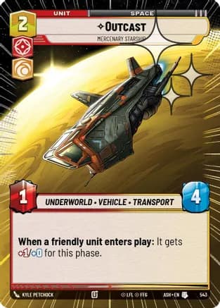 Outcast - Mercenary Starship (Hyperspace Foil) — Ashes of the Empire