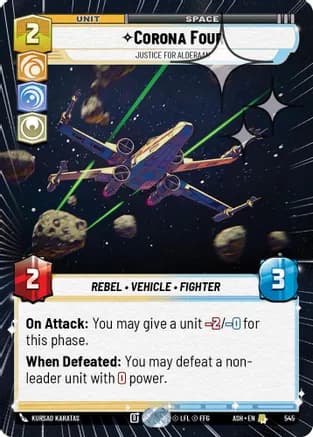 Corona Four - Justice for Alderaan (Hyperspace Foil) — Ashes of the Empire