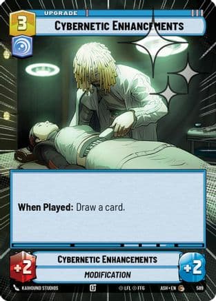 Cybernetic Enhancements (Hyperspace Foil) — Ashes of the Empire Star Wars: Unlimited card by Kamome Shirahama