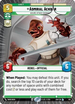 Admiral Ackbar - Assume Attack Coordinates (Hyperspace Foil) — Ashes of the Empire