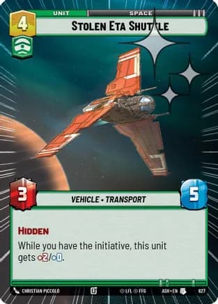 Stolen Eta Shuttle (Hyperspace Foil) — Ashes of the Empire