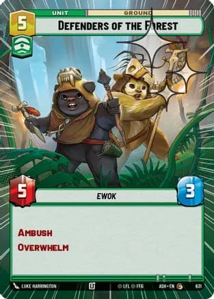 Defenders of the Forest (Hyperspace Foil) — Ashes of the Empire Star Wars: Unlimited card by Luke Liannington