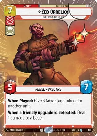 Zeb Orrelios - Fists Work Every Time (Hyperspace Foil) — Ashes of the Empire