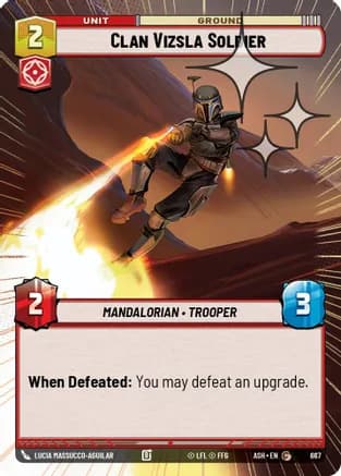 Clan Vizsla Soldier (Hyperspace Foil) — Ashes of the Empire Star Wars: Unlimited card by Lucia Masciullo Adami M.