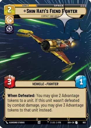 Shin Hati's Fiend Fighter - Compact and Agile (Hyperspace Foil) — Ashes of the Empire