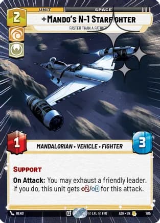 Mando's N-1 Starfighter - Faster than a Fathier (Hyperspace Foil) — Ashes of the Empire