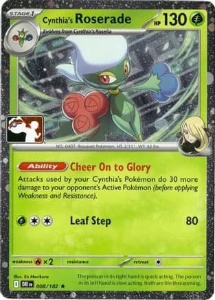 Cynthia's Roserade - 008/182 (Cosmos Holo) — Prize Pack Series Cards