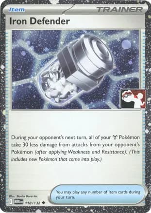 Iron Defender - 118/132 (Cosmos Holo) — Prize Pack Series Cards