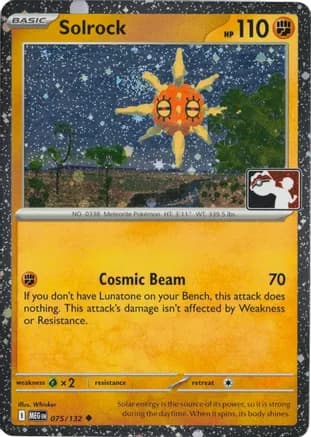 Solrock - 075/132 (Cosmos Holo) — Prize Pack Series Cards