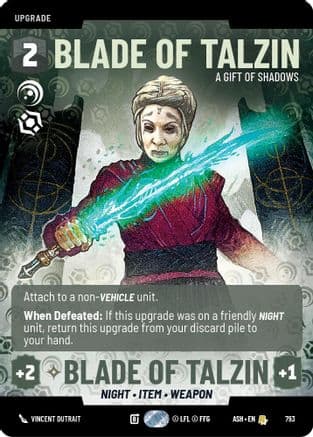 Blade of Talzin - A Gift of Shadows (Prestige) — Ashes of the Empire Star Wars: Unlimited card by Vincent Dutrait