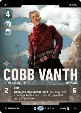 Cobb Vanth - Let Me Handle This (Prestige) — Ashes of the Empire Star Wars: Unlimited card by Grant Griffin