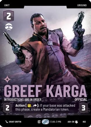 Greef Karga - Introductions are in Order (Prestige) — Ashes of the Empire