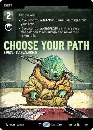 Choose Your Path (Prestige) — Ashes of the Empire Star Wars: Unlimited card by Vincent Duttrait