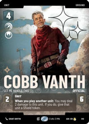 Cobb Vanth - Let Me Handle This (Prestige Foil) — Ashes of the Empire Star Wars: Unlimited card by Grant Griffin
