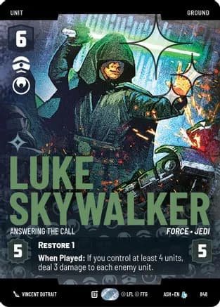 Luke Skywalker - Answering the Call (Prestige Foil) — Ashes of the Empire