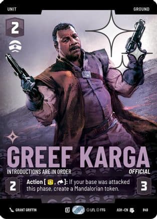 Greef Karga - Introductions are in Order (Prestige Foil) — Ashes of the Empire