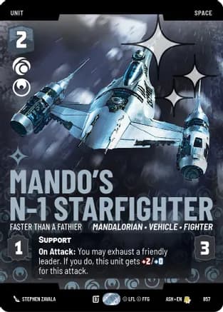 Mando's N-1 Starfighter - Faster than a Fathier (Prestige Foil) — Ashes of the Empire