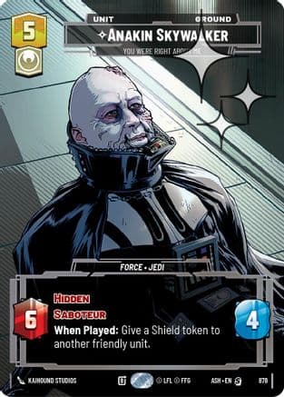 Anakin Skywalker - You Were Right About Me (Prestige Foil) — Ashes of the Empire Star Wars: Unlimited card by Kamome Shirahama