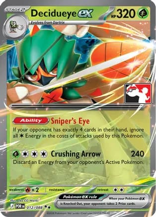 Decidueye ex - 012/088 — Prize Pack Series Cards
