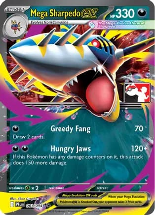 Mega Sharpedo ex - 061/094 — Prize Pack Series Cards