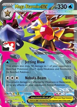 Mega Starmie ex - 021/088 — Prize Pack Series Cards