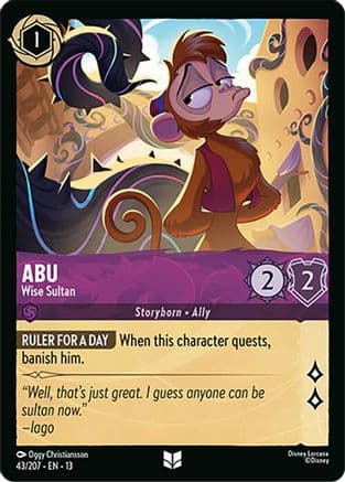 Abu - Wise Sultan — Attack of the Vine! Disney Lorcana card by Oggy Christiansson