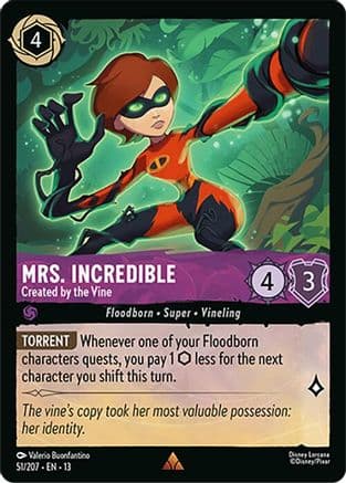 Mrs. Incredible - Created by the Vine — Attack of the Vine! Disney Lorcana card by Valerio Buonfantino