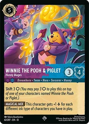 Winnie the Pooh & Piglet - Hunny Mages — Attack of the Vine! Disney Lorcana card by Valerio Buonfantino