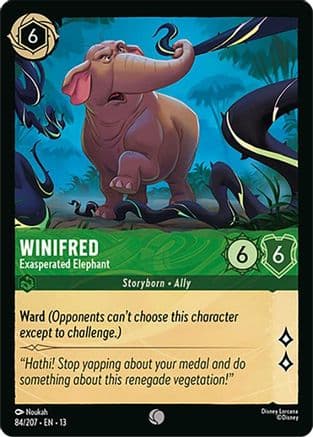 Winifred - Exasperated Elephant — Attack of the Vine! Disney Lorcana card by Noukah