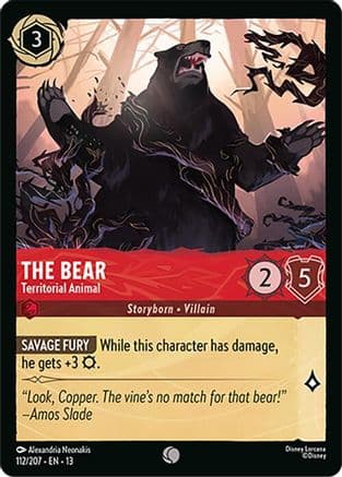 The Bear - Territorial Animal — Attack of the Vine! Disney Lorcana card by Alexandria Neonakis