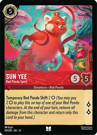 Sun Yee - Red Panda Spirit — Attack of the Vine! Disney Lorcana card by Kapik