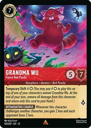 Grandma Wu - Fierce Red Panda — Attack of the Vine! Disney Lorcana card by Malia Ewart