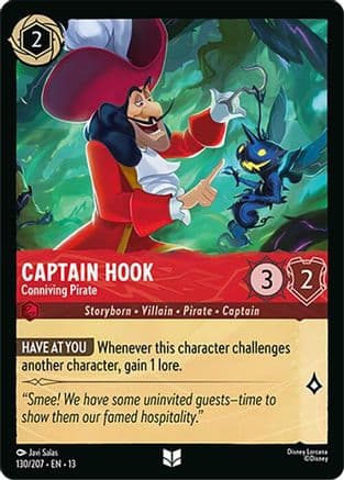 Captain Hook - Conniving Pirate — Attack of the Vine! Disney Lorcana card by Javi Salas