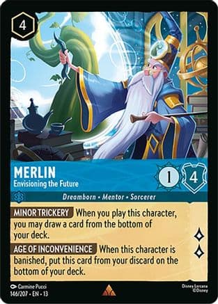 Merlin - Envisioning the Future — Attack of the Vine! Disney Lorcana card by Carmine Pucci