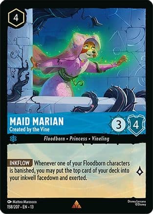 Maid Marian - Created by the Vine — Attack of the Vine! Disney Lorcana card by Matteo Marzocco