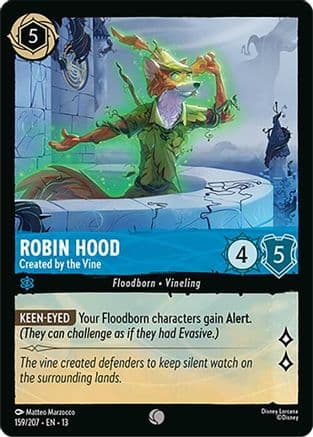 Robin Hood - Created by the Vine — Attack of the Vine! Disney Lorcana card by Matteo Marzocco