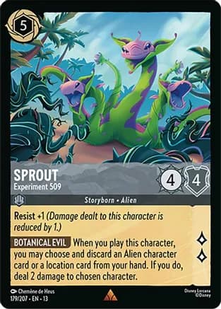 Sprout - Experiment 509 — Attack of the Vine! Disney Lorcana card by Chem?ne de Heus