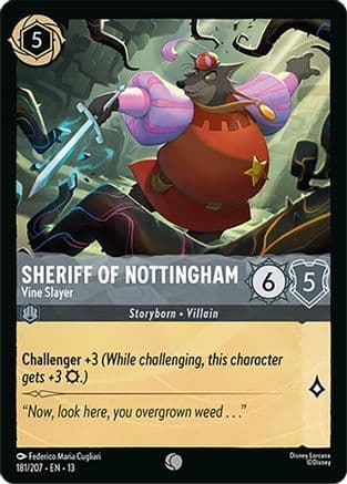Sheriff of Nottingham - Vine Slayer — Attack of the Vine! Disney Lorcana card by Federico Maria Cugliari