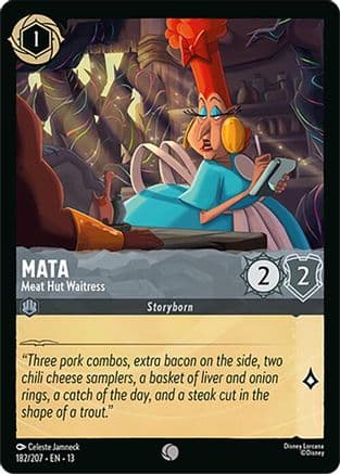 Mata - Meat Hut Waitress — Attack of the Vine! Disney Lorcana card by Celeste Jamneck