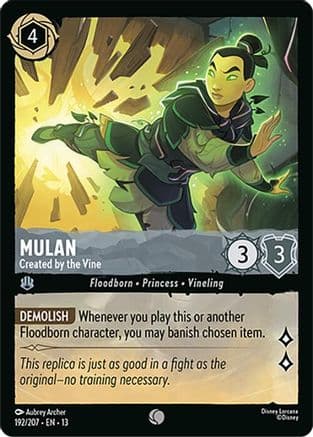 Mulan - Created by the Vine — Attack of the Vine! Disney Lorcana card by Aubrey Archer