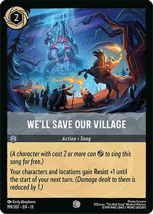 We'll Save Our Village — Attack of the Vine! Disney Lorcana card by Emily Abeydeera