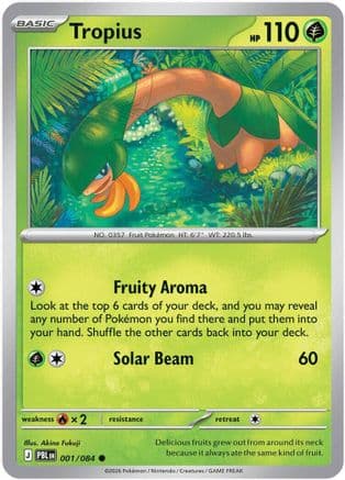 Tropius — ME05: Pitch Black Pokémon TCG card by Akino Fukuji