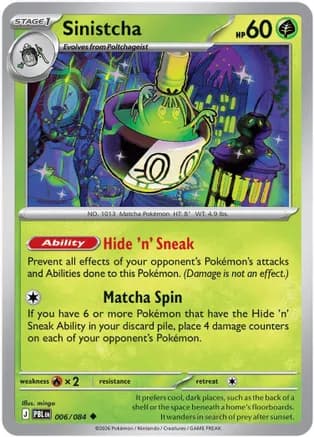 Sinistcha — ME05: Pitch Black Pokémon TCG card by mingo