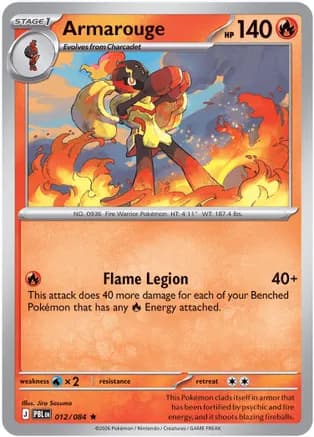 Armarouge - 012/084 — ME05: Pitch Black Pokémon TCG card by Jiro Sasumo