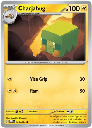 Charjabug — ME05: Pitch Black Pokémon TCG card by Kazuhisa Uragami