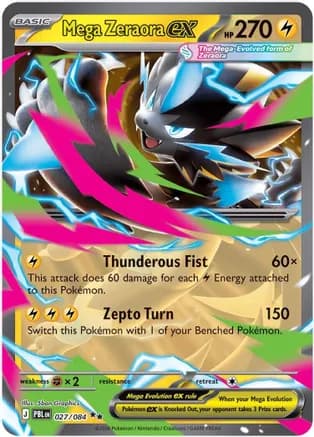 Mega Zeraora ex - 027/084 — ME05: Pitch Black Pokémon TCG card by 5ban Graphics
