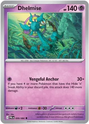 Dhelmise - 039/084 — ME05: Pitch Black Pokémon TCG card by Oku