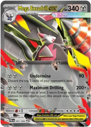 Mega Excadrill ex - 065/084 — ME05: Pitch Black Pokémon TCG card by Keisuke Azuma