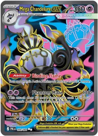 Mega Chandelure ex - 099/084 — ME05: Pitch Black Pokémon TCG card by 5ban Graphics